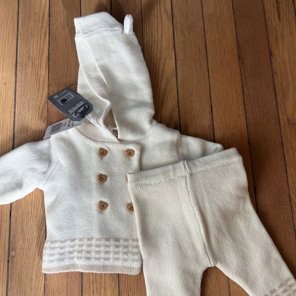 Knitted double breasted baby outfit